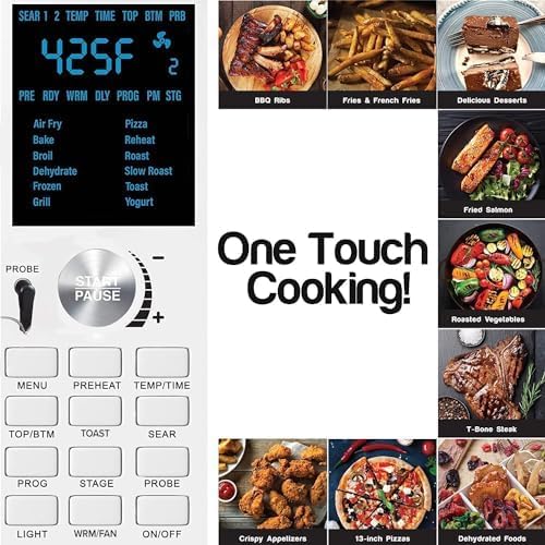 Nuwave Bravo Air Fryer Toaster Smart Oven, 12-in-1 Countertop Convection, 30-QT XL Capacity, 50°-500°F Temperature Controls, Top and Bottom Heater Adjustments 0%-100%, Brushed Stainless Steel Look