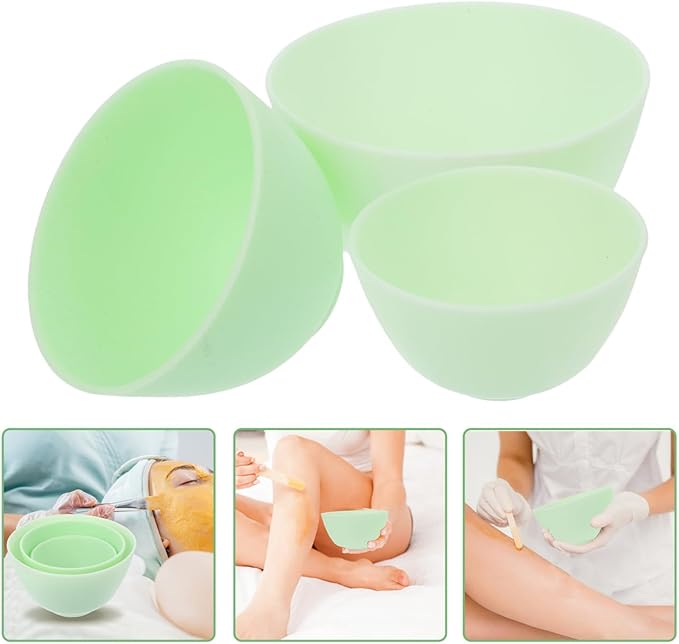 Healifty Silicone Mixing Bowls Set of 3 - Diy Facial Mask Mixing Bowls for Home Spa and Salon Use - Durable and Safe Material for Beauty Applications