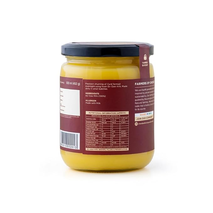 A2 Ghee Butter Organic Grass Fed from Gir Cow | Gut Friendly | Healthy Butter Alternative | Non-GMO, Lactose-Free, Keto Friendly – 16 Oz from Two Brothers Organic Farms