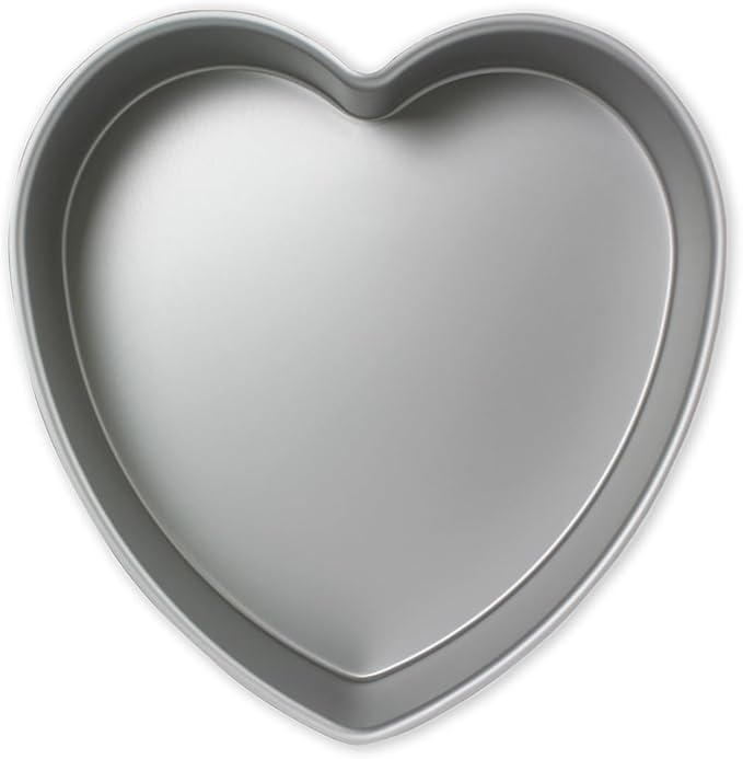 PME HRT082 Anodised Aluminium Heart Cake Pan 8 x 2-Inch Deep, Silver