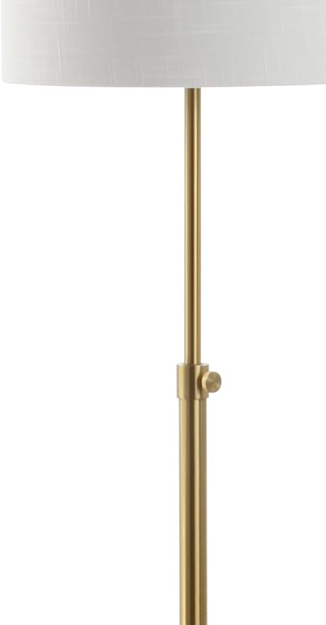 JONATHAN Y JYL6004A Crosby 66" Adjustable Height Metal LED Floor Lamp Modern,Minimalist,Contemporary for Bedrooms, Living Room, Office, Reading, Brass/BlackMarble