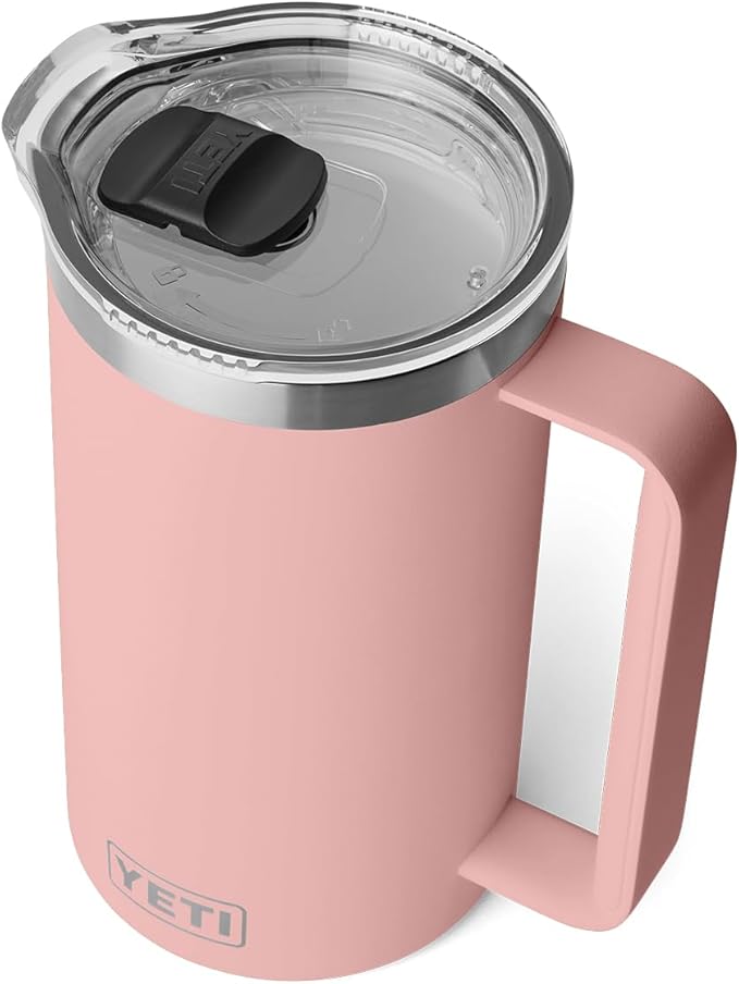 YETI Rambler 34 oz Pitcher, Vacuum Insulated, Stainless Steel with MagSlider Lid, Sandstone Pink