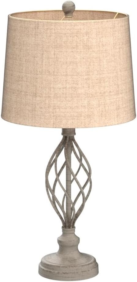 Franklin Iron Works Annie Modern Industrial Table Lamps 28" Tall Set of 2 Weathered Sand Iron Cream Tapered Drum Shade for Bedroom Living Room House Home Bedside Nightstand Office Entryway Family