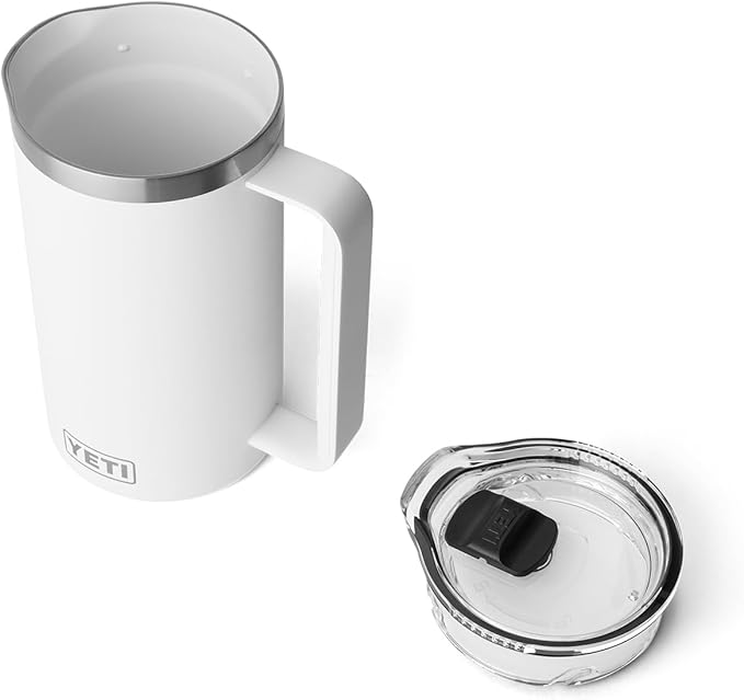 YETI Rambler 34 oz Pitcher, Vacuum Insulated, Stainless Steel with MagSlider Lid, White