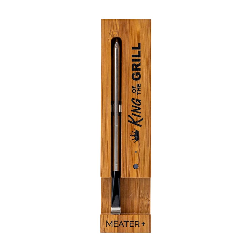 MEATER Plus: Smart Bluetooth Wireless Meat Thermomter Digital | Limited Edition King of The Grill Engraved | Brown Sugar Color | Perfect for Steak, Chicken, Turkey, & More | Delicous Recipes in App