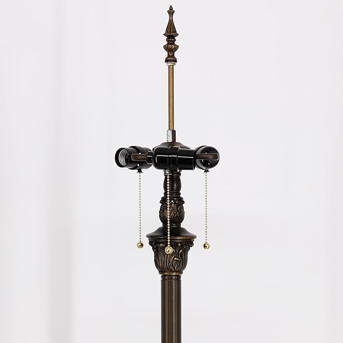 Tiffany Floor Lamp Base Only, for 16-24 Inch Stained Glass Lampshade Height 71 Inch Bronze Finished Resin Base Antique Standing Lighting Base Replacement Only Wide 11 Inch(C (W11H71 Inch))
