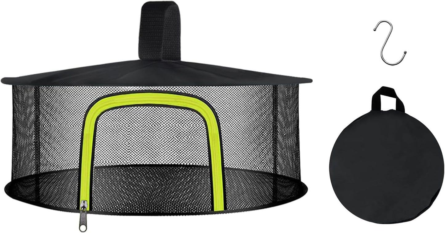 1 Layer Herb Drying Rack, Herb Drying Rack Hanging Mesh, Foldable Bud Drying Net with U-Shaped Zipper, Hooks, for Drying Herbs Plants, Flowers, Fruits, Food, Camping (1 Layer-23.62'')