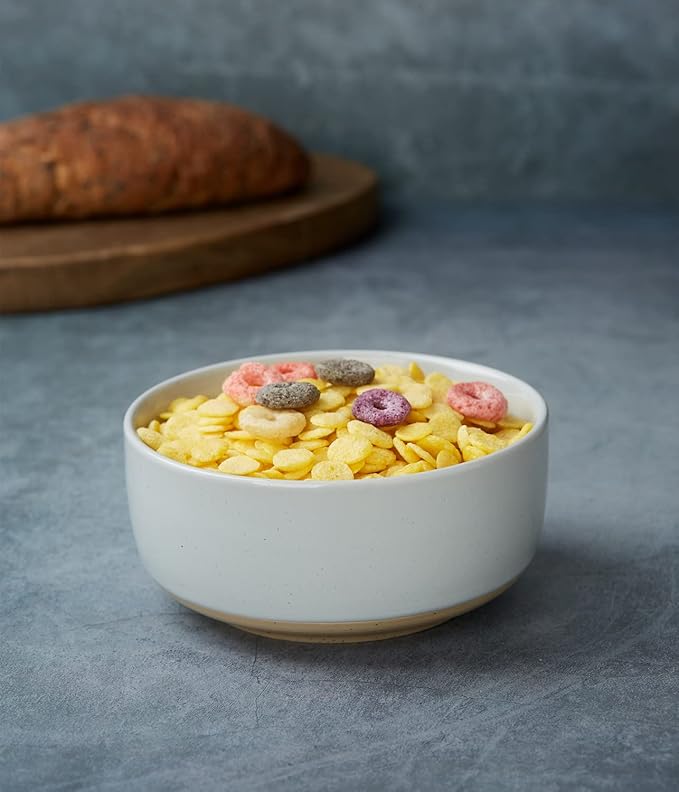 famiware Milkyway Cereal Bowl, Soup Bowls for 6, 25 Ounce Bowls Set for Kitchen, Bowl Set for Cereal Soup Rice Pasta Salad Oatmeal, Light Gray