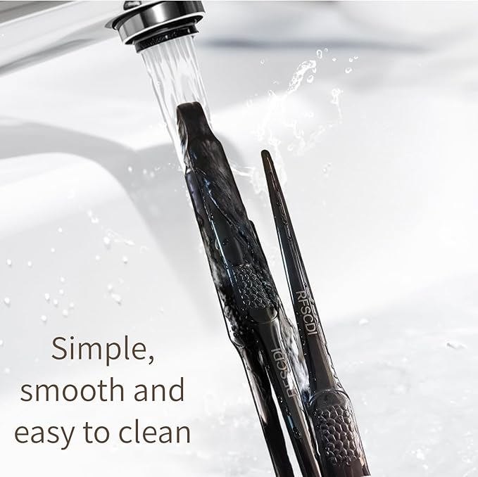 Premium Black Cooking Tongs - 304 Stainless Steel, Comfortable Grip, Non-Slip Design, High Heat Resistant - Ideal for Home, Kitchen, Barbecue & Frying Steak (black, 9 ＋12Inch)