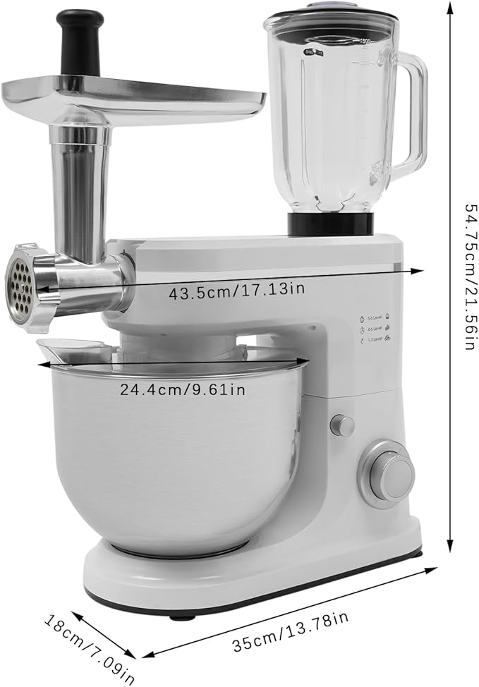Stand Mixer, 6.34Qt Electric Food Mixer 700W 6+1 Speed Kitchen Electric Mixer with Dough Hook, Mixing Beater, Egg Whisk