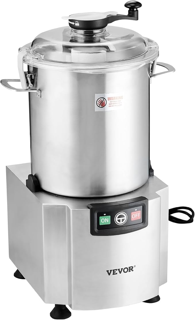 VEVOR Food Processor & Vegetable Chopper, 19 Quart Food-Grade Stainless Steel Food Processor Chopper with S-Curve Blade and Scraper, Ideal for Chopping Vegetables, Fruit, Grains, Nuts