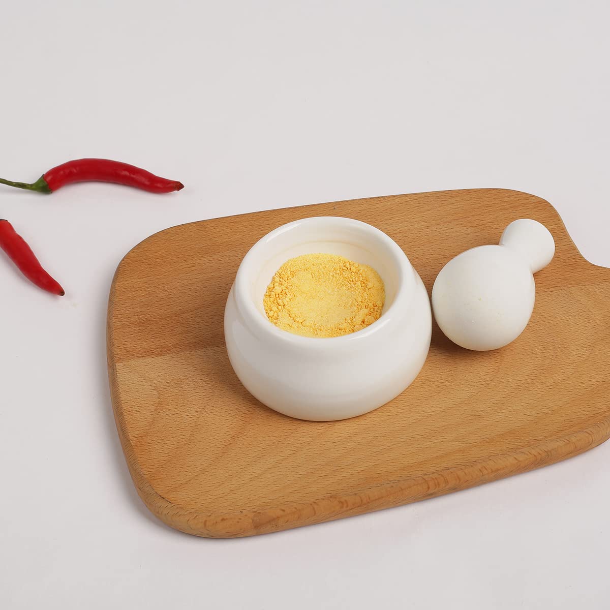 Mini White Ceramic Mortar and Pestle Set, A Perfect Pill Crusher, Also Suitable for Crushing Spices, Herbs, etc
