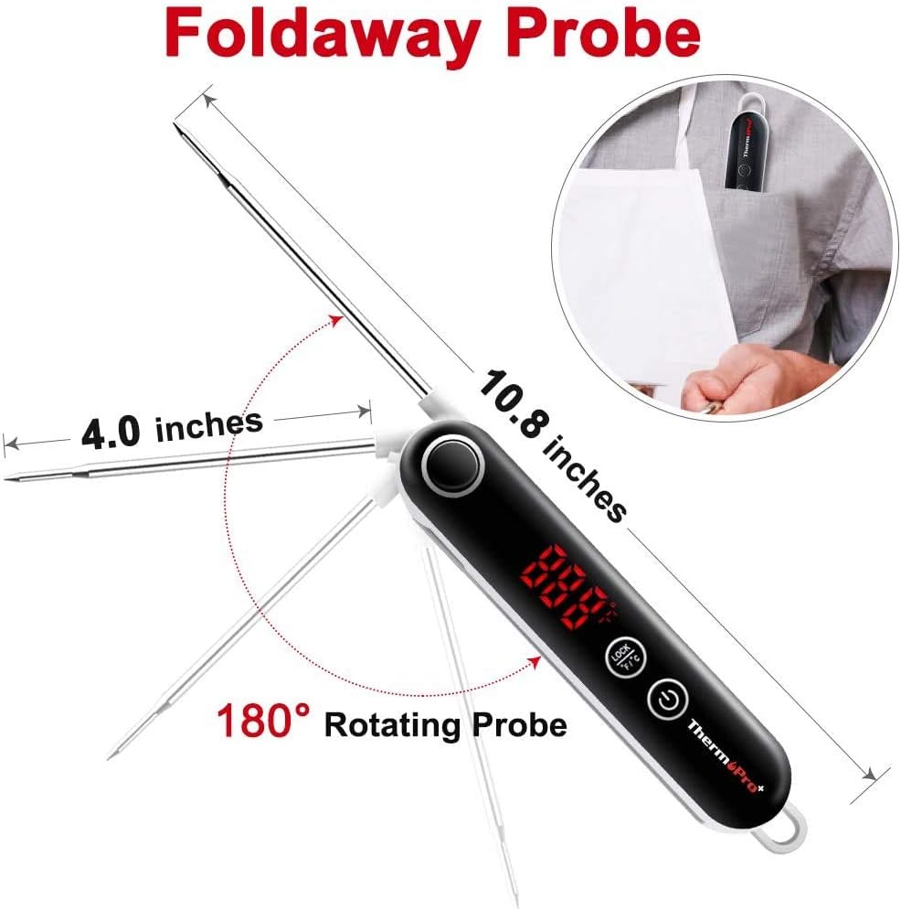 ThermoPro TP18 Instant Read Meat Thermometer Digital with Thermocouple Sensor, Cooking Food Thermometer for Grill, Smoker, BBQ, Oil Deep Frying, Candy, Kitchen Thermometer