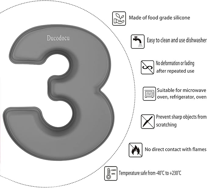 Ducodocu Silicone Number Cake Pan Large 3D Number Cake Mold Baking Forms Novel Cake Tins DIY Baking Mold for 13/31th Birthday Wedding Anniversary 10 inch Number of 1&3
