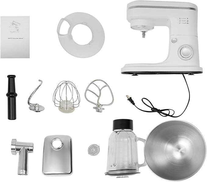 Stand Mixer, 6.34Qt Electric Food Mixer 700W 6+1 Speed Kitchen Electric Mixer with Dough Hook, Mixing Beater, Egg Whisk
