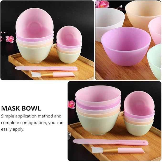 Healifty Silicone Facial Mixing Bowls 3-Pack 5X3.1 Inch Purple Prep Bowls for Face Mask Application Spa and Skin Care Tools