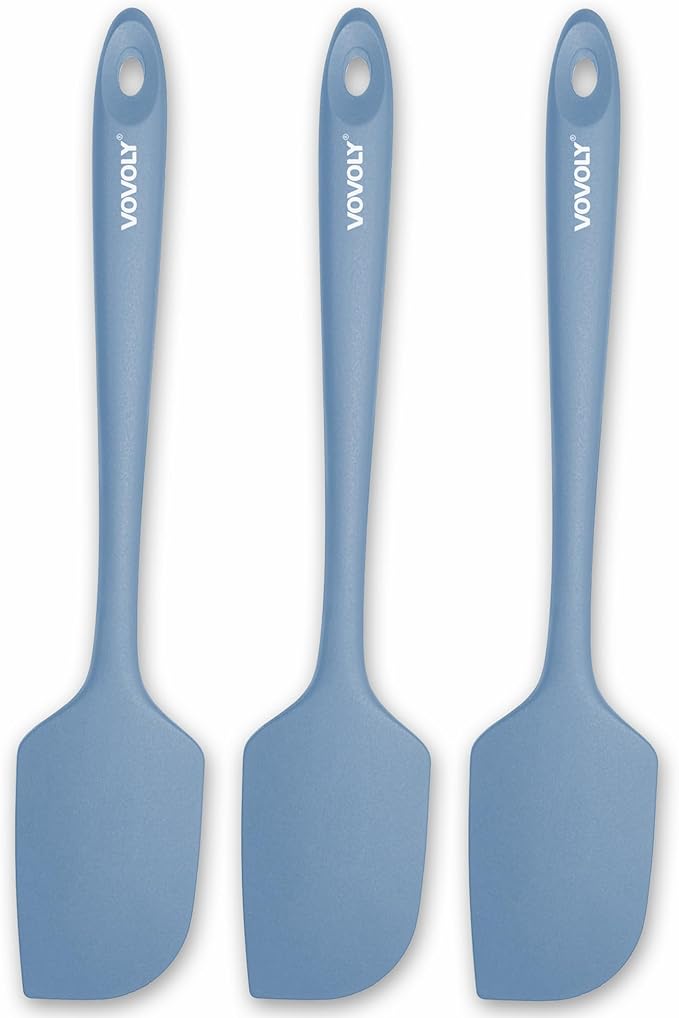 3 Pack Large Silicone Spatula for Kitchen,600°F Heat resistant Rubber Spatulas for Baking,Cooking, Scraping,and Mixing,Non Stick Kitchen Utensils, BPA Free, 11.2 IN, Starry Blue