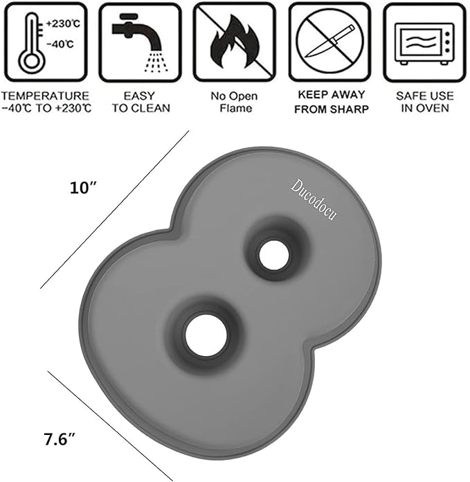 Ducodocu Silicone Number Cake Pan Large 3D Number Cake Mold Baking Forms Novel Cake Tins DIY Baking Mold for 2/20th Birthday Wedding Anniversary 10 inch Number of 8&0, 2 Pack