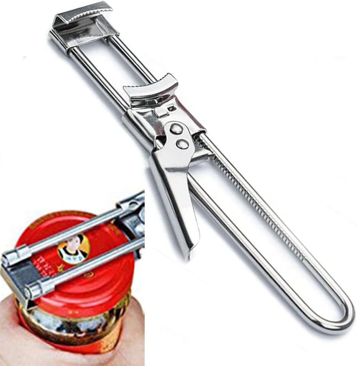 zengxiaoyun® Master Jar & Bottle Opener, Adjustable Multifunctional Stainless Steel Can Opener Jar Lid Gripper, Manual,Kitchen Accessories