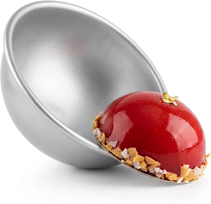 6 Inch Dome Cake Pan - Football Shaped, Sphere Cake Pan, Nonstick Anodized Aluminum, Baking Tools of Ball Pan for Birthday, Wedding Anniversary, Send Goods from Local
