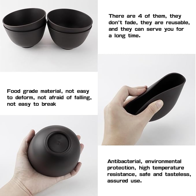 4 Inch Diy Silicone Facial Mask Mixing Bowl, 4 PCS Home Use Microwavable Silicone Facial Mud Bowl for Facial Mask, Mud Mask and Other Skincare Products, Cosmetic Beauty Tool for Home Salon,Black