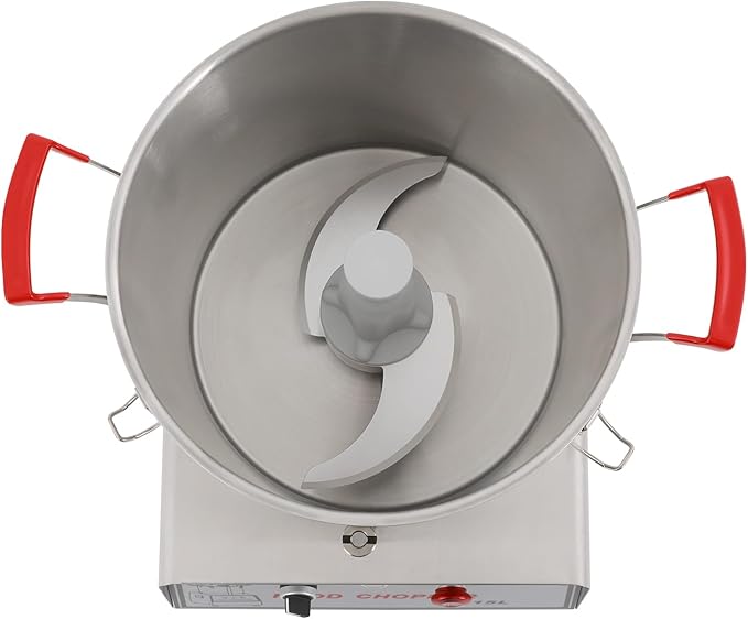 15L/3.96Gal Commercial Food Processor, Stainless Steel Food Chopping Machine 110V 1400W Electric Vegetable Chopper for Chili Peppers, Carrots, Garlic, Onions, 1400rpm (15L/3.96Gal)