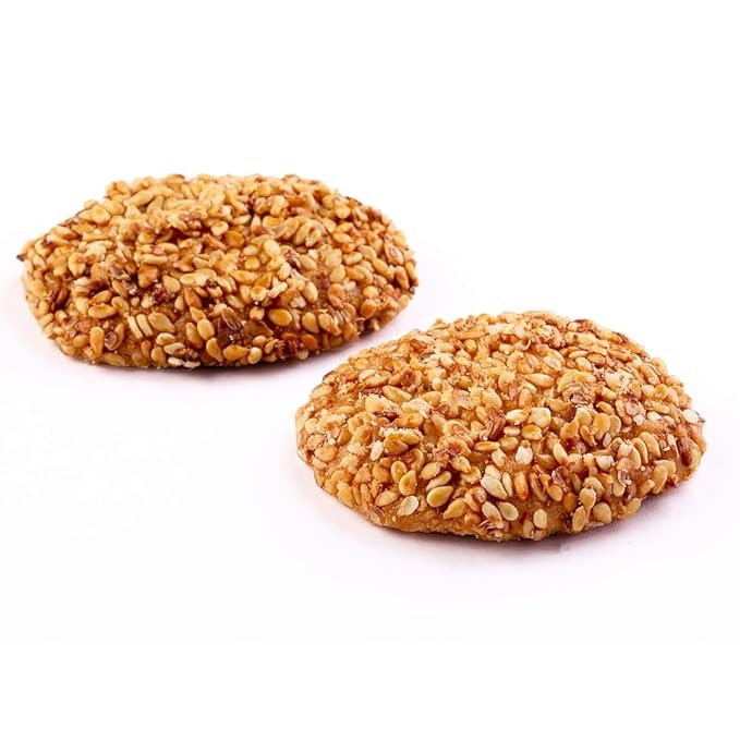 Zalatimo Sweets Since 1860, 100% All-Natural Sesame & Butter Shortbread Biscuits, Slightly Sweet, Square Gift Tin, No Preservatives, No Additives, 1.4 LB