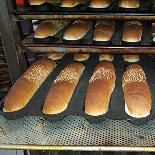 Bluedrop Silicone Bread Forms For Hot Dog Baking Molds Sandwich Making Sheet 4 Cavities 9 inches Loaf Eclair Mats