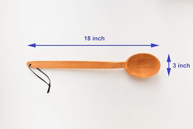 ECOSALL 18" Large Wooden Spoon and Long Wooden Stir Paddle Bundle. Heavy Duty Wooden Spoons For Cooking In Big Pots - Brewing, Canning, Crawfish Boil, Stirring & Mixing.