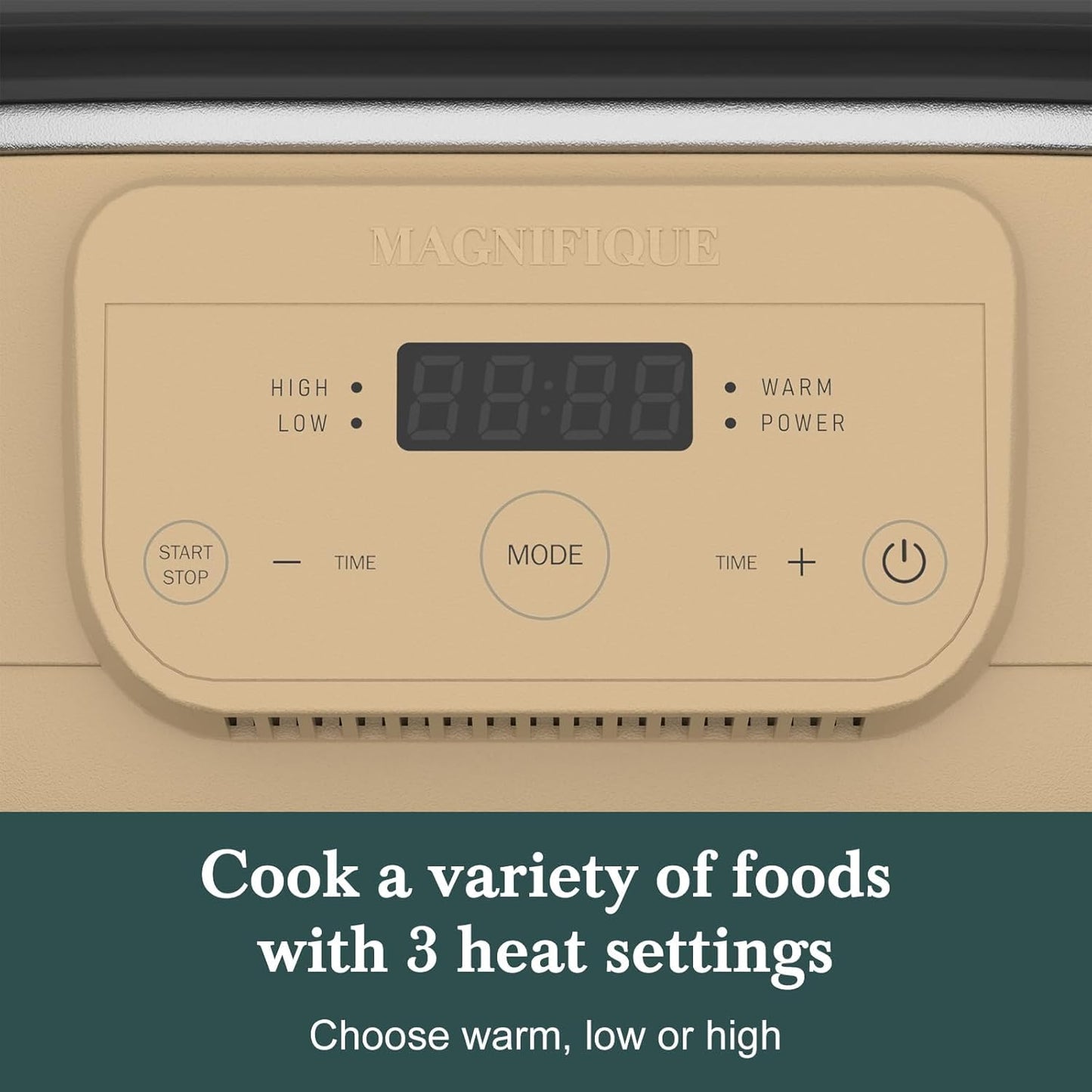 MAGNIFIQUE 6 Quart Programmable Slow Cooker Removable Healthy Nonstick Pot - Small Kitchen Appliance for Family Dinners - Serves 6+ People - Heat Settings: Keep Warm Brown Sugar