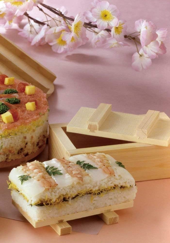 JapanBargain 3131, Wooden Rectangular Oshizushi Sushi Press Mold Maker Rice Mold, 7x4 inch, 1 Pack