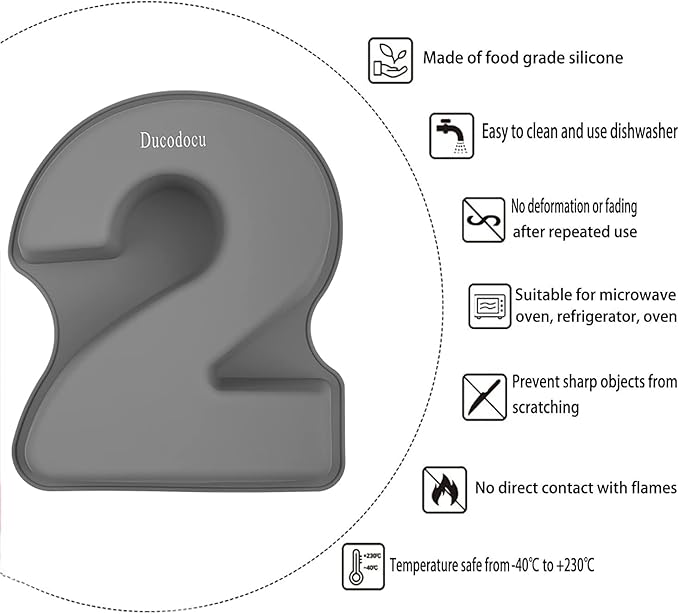 Ducodocu Silicone Cake Pans 3D Large Number Cake Mould Novelty Cake Tins DIY Baking Mold for Birthday Wedding Anniversary 10 inch Number of 2