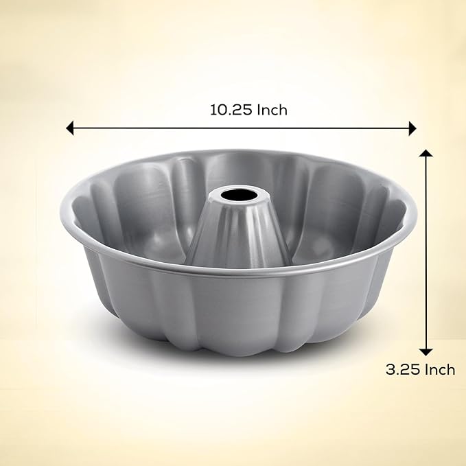 Mrs. Anderson's Baking Non-Stick Fluted Cake Pan, European Carbon Steel, PFOA Free, 10-Inch