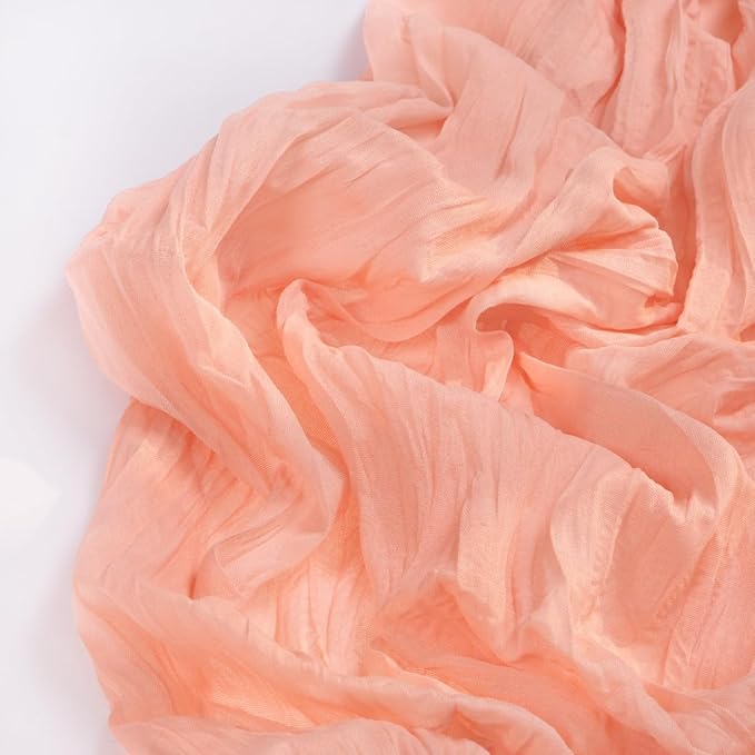 Coral Pink Cheesecloth Table Runner Christmas Table Runner Boho Gauze 120 Inches Coral Cheese Cloth Table Decor for Xmas Holiday Season Parties Wedding Bridal Baby Shower