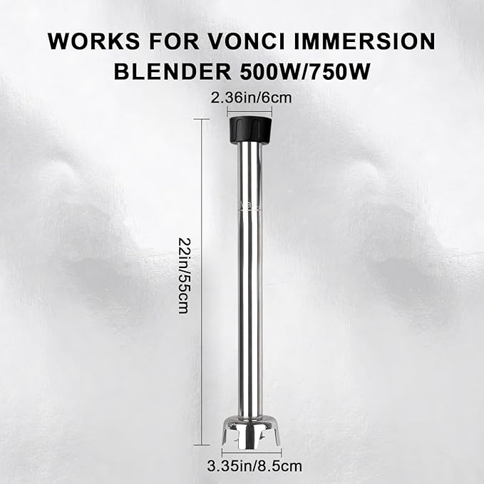 VONCI 22inch Commercial Immersion Blender Detachable Shaft, 500W & 750W Compatible, Stainless Steel Removable Shaft.