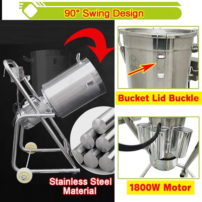 Commercial Food Processor 32L Stainless Steel Meat Vegetable Chopper Food Cutter 1800W Meat Grinder Meatball Beater Blender for Fruit Vegetable Grains Garlic