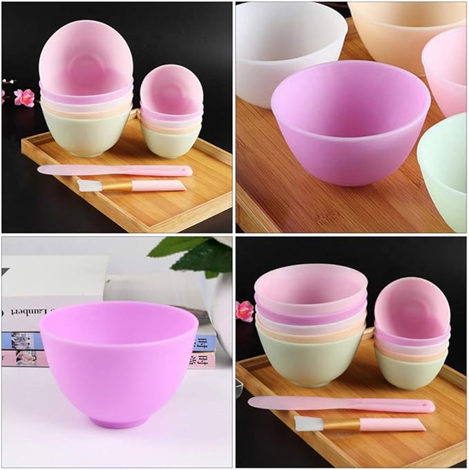 Healifty Silicone Facial Mixing Bowls 3-Pack 5X3.1 Inch Purple Prep Bowls for Face Mask Application Spa and Skin Care Tools