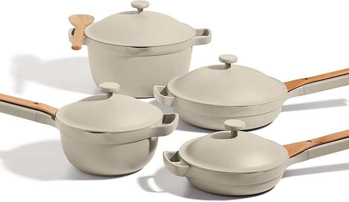 Our Place Cookware Set - 13-Piece Kit Including the Always Pan, Perfect Pot and Spatulas | Multifunctional, Toxin-Free Nonstick | Heat Safe up to 450°F | Oven, Stove, Induction Compatible | Steam