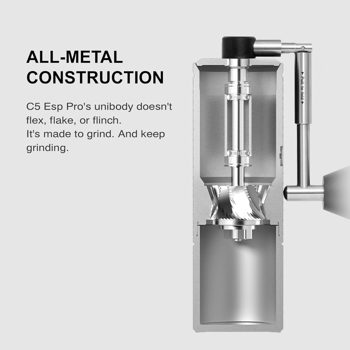 TIMEMORE C5 ESP Pro Manual Coffee Grinder with S2C-420-III Conical Burr, 0.015mm Precision Adjustment, All-Metal Portable Hand Coffee Mill for Espresso/French Press/Pour Over - Black
