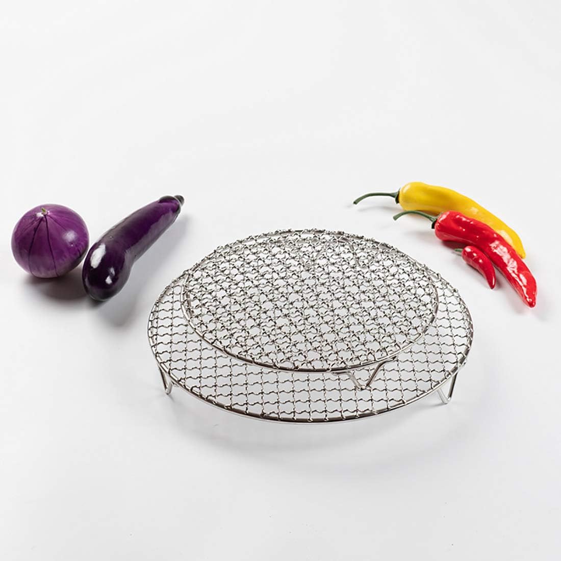 Versatile Round 304 Stainless Steel Cooling Rack Baking,Heat Resistant Rust Proof Sturdy Durable Dia 9.8"