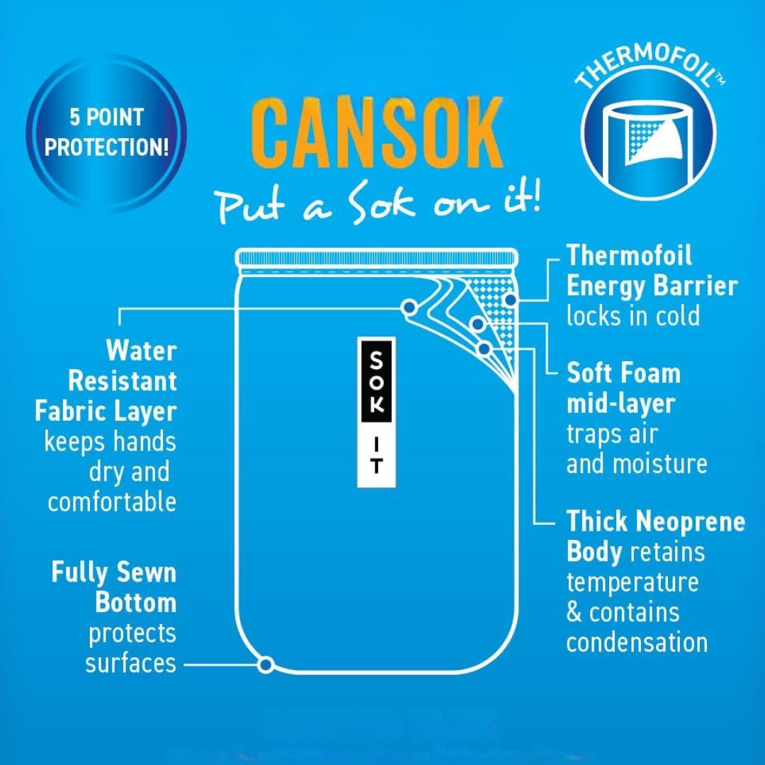Sok It CanSok Sleeve for Beer & Soda Insulated Neoprene Cover (Work of Art, 12oz Can Sleeve)