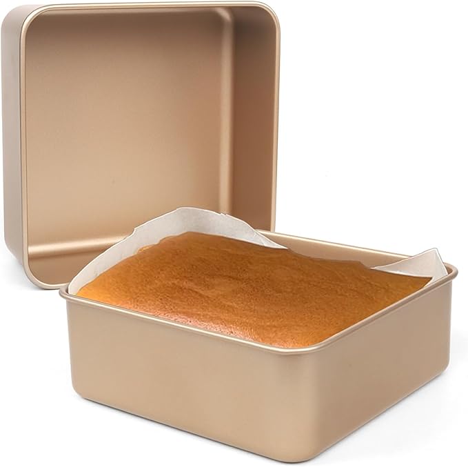 Baking Pan, 2 Pack Brownie Pan Square Baking Pan Square Cake Pans For Brownies, Bread, And Bakingkes, 9 X 9 Inches