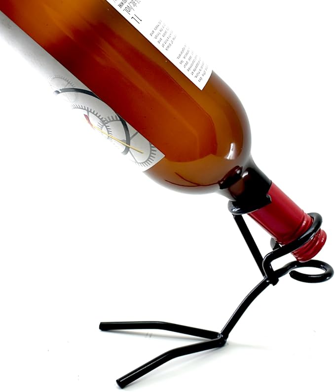 Fun Wine Bottle Stand, Metal Drinking Stickman Figure, Unique Wine Bottle Holder, Elegant Bottle Display
