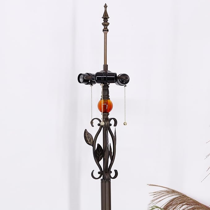 Tiffany Floor Lamp Base Only, for 16-24 Inch Stained Glass Lampshade Height 69 Inch Bronze Finished Resin Base Antique Standing Lighting Base Replacement Only Wide 11 Inch(D (W11H69 Inch))