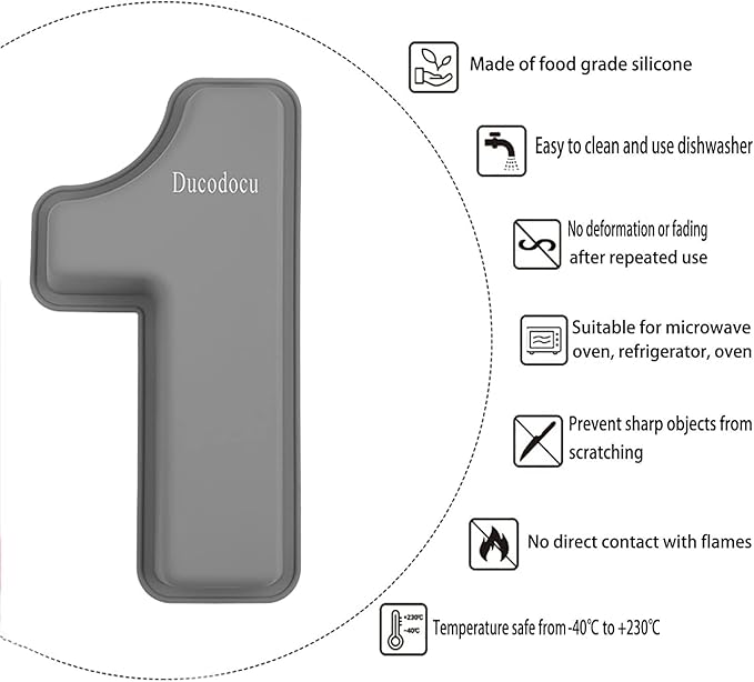 Ducodocu Silicone Number Cake Pan Large 3D Number Cake Mold Baking Forms Novel Cake Tins DIY Baking Mold for 13/31th Birthday Wedding Anniversary 10 inch Number of 1&3