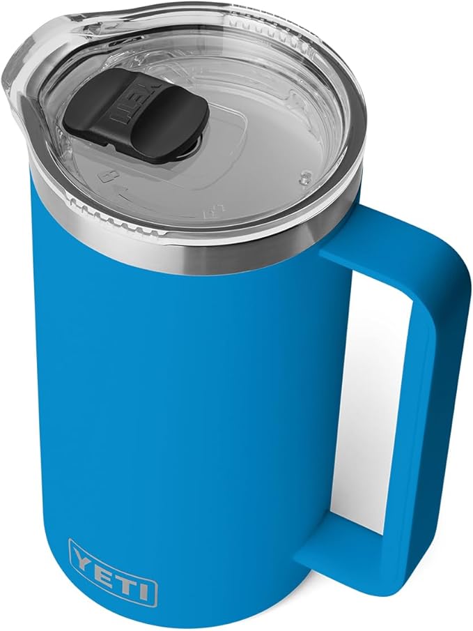 YETI Rambler 34 oz Pitcher, Vacuum Insulated, Stainless Steel with MagSlider Lid, Big Wave Blue