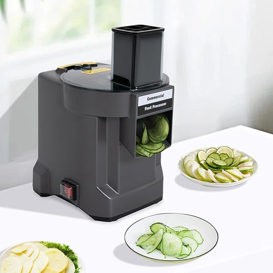 Electric Vegetable Dicer Slicer Commercial Food Processor 3 in 1 Vegetable Dicer Shredder & Slicer with 3 Steel Blades Automatic Veggie Fruit Cutting Slicing Machine for Restaurants