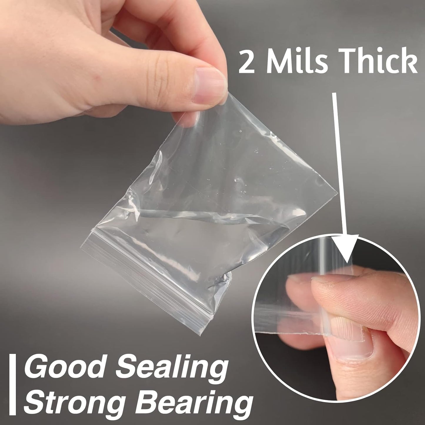 400pcs Plastic Bags, 3 x 4 inch 2 mil Jewelry Bags, Clear Small Zip Bag, Resealable Zip Bag for Small Business, Storage, Candy