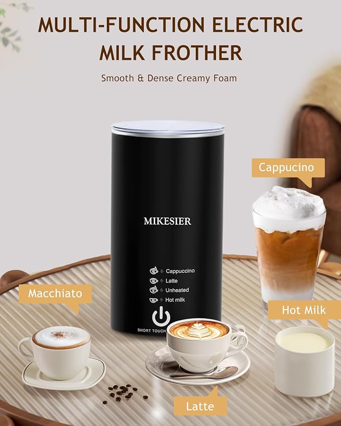3IN1 Single Serve Coffee Maker with Milk Frother, Small Coffee Machine for K Cup & Ground, 6-14oz Brew Size, 28oz Water Tank, Adjustable Drip Tray