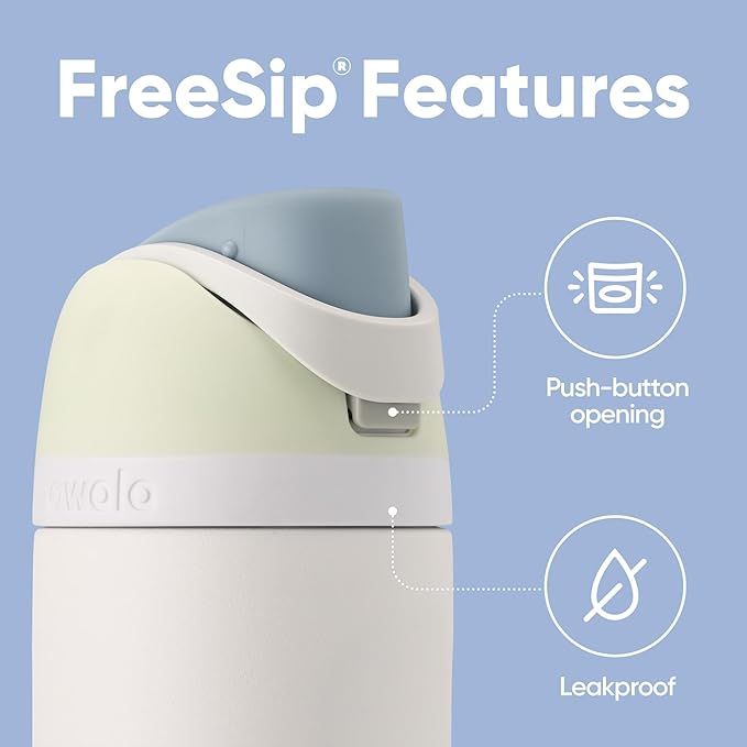 Owala FreeSip Insulated Stainless Steel Water Bottle with Straw for Sports, Travel, and School BPA-Free Sports Water Bottle, 24 oz, Iced Breeze